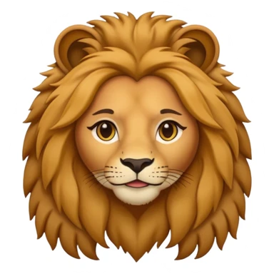 Leo woman as an emoji, modern, chic, with lion features, no text sticker