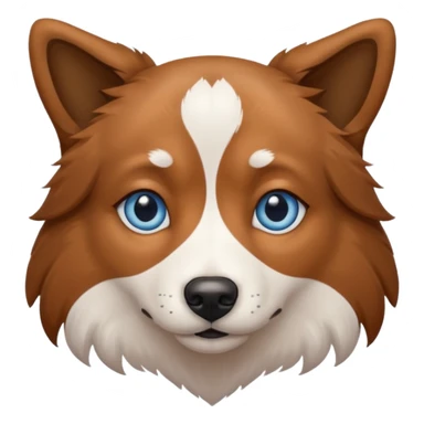 realistic dog portrait close-up blue eye and brown eye sticker