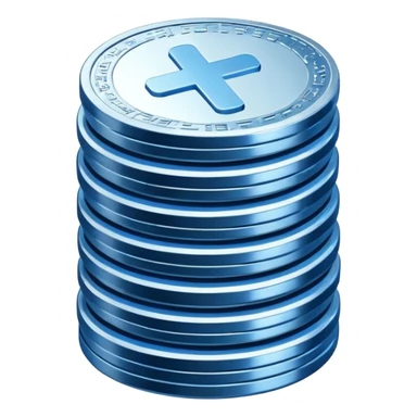 stack of blue and white coins sticker