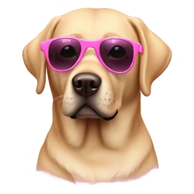 Labrador with pink sunglasses sticker