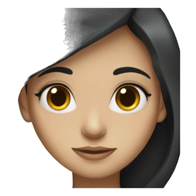 Long black haired girl with fair skin sticker