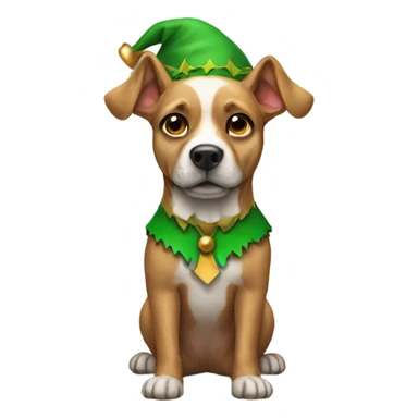Dog with a elf costume  sticker