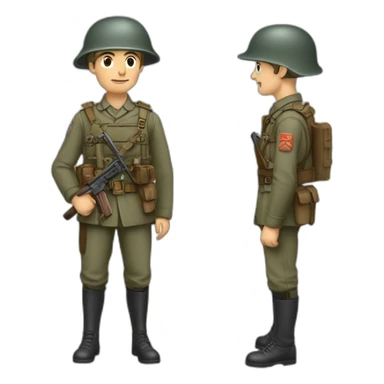 un soldat français de la première guerre mondiale avec son arme sticker