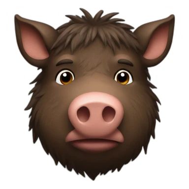 fullface sad brown boar with stubble in a black winter ha sticker