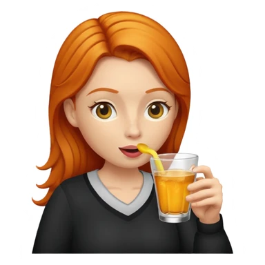 ginger woman drinking sticker