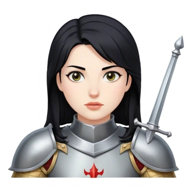 woman knight black hair sticker