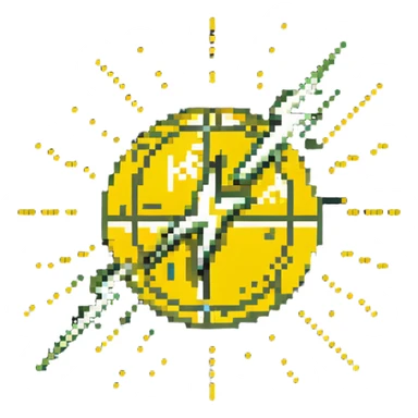 Glowing yellow orb with speed lines, color #eab308 with lighter glow, motion lines, lightning bolt symbol, dynamic energetic appearance sticker