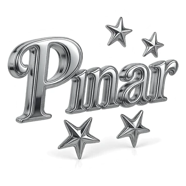 Write "Pınar" in this style, try majesty fonts. Add two or three stars around it so that it looks like this but it has a hand-drawn shape. sticker