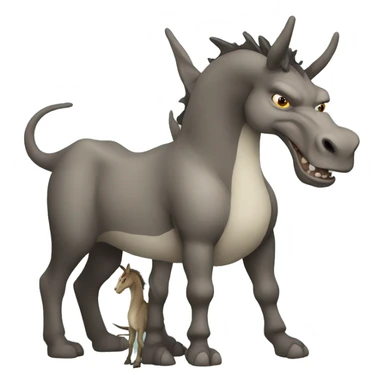 A dragon, with a donkey sticker