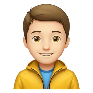 boy with yellow jacket. sticker