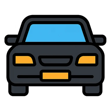black car, icon, with colored outlines sticker