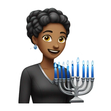 Woman with menorah  sticker