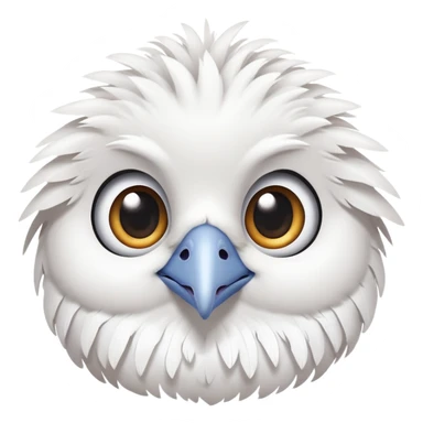 dove head, novelty emoji, big eyes and cute look sticker