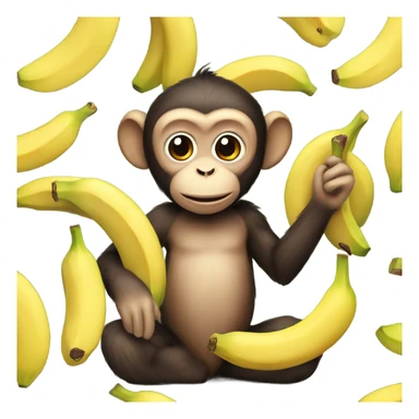 Monkey with banana sticker