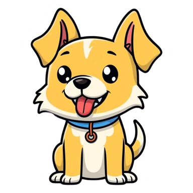 dog choking self sticker