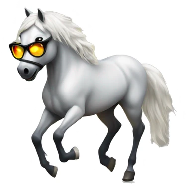 horse with sunglasses dancing rave lights sticker