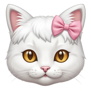 cute cat with bow on head sticker