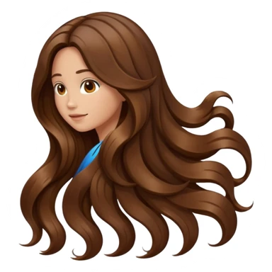 back view of long brown hair sticker