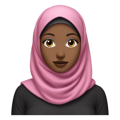 Black hijab I pink sticker