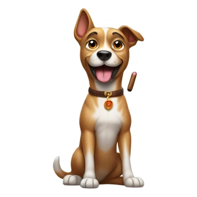 Dog with cigar sticker
