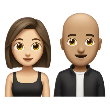 Bald guy and brown hair girl at a concert sticker