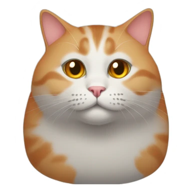 fat gray orange cat sticker