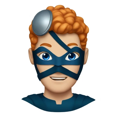 masked superhero with blue eyes ginger hair  sticker