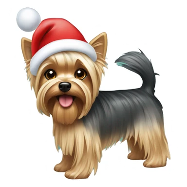 yorkshire terrier in christmas spirit sticker
