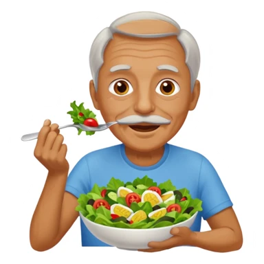 I want to create an emoji of a old  guy eating healthy food sticker