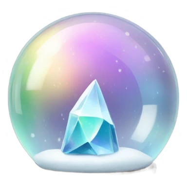 iridescent crystal in snow ball sticker