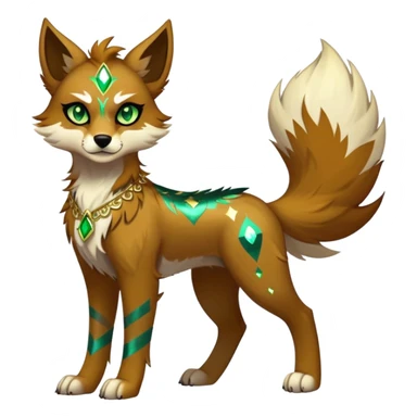 Vibrant dark edgy badass cool Falvie-Fionbri-creature-sparkle-canine-fursona, full body, with random markings sticker