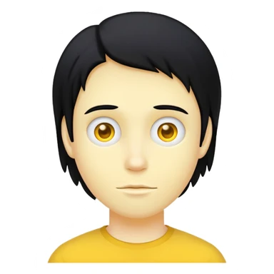 Yellow person with black hair  sticker