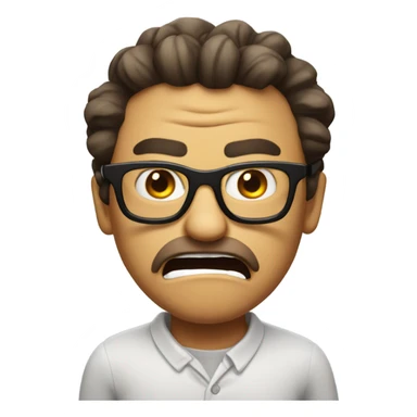 mad emoji with glasses sticker