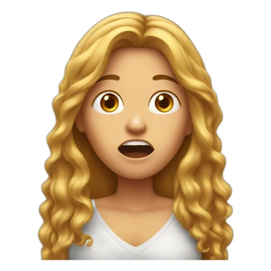 long hair woman in shock sticker