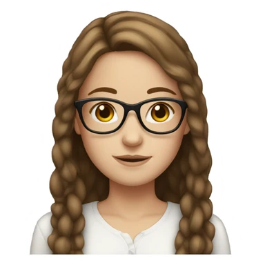 White girl with glasses and brown hair sticker