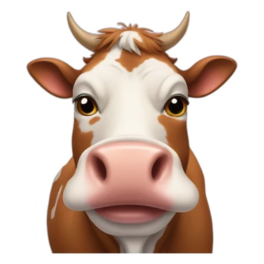 cow doing duck face sticker