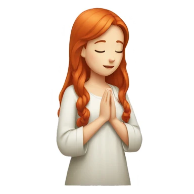 redhead girl praying sticker