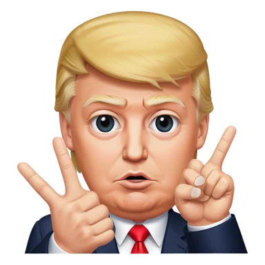 Donald  Trump shows hand  victory hyperrealistic sticker