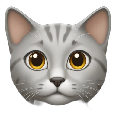 eager gray cat sticker