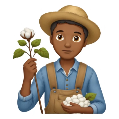 black man with old clothes picking cotton  sticker