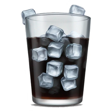 glass of Coke zero with ice cubes sticker