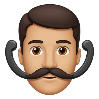 A horseshoe mustache sticker