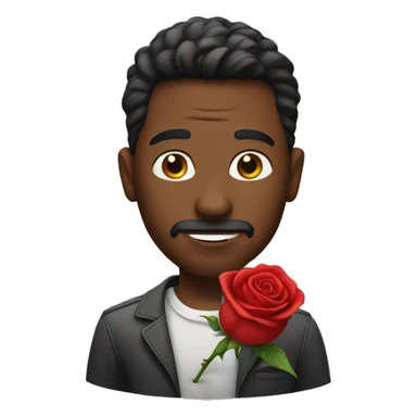 Man with a rose sticker