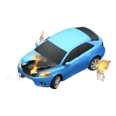 a car crashing into another car sticker