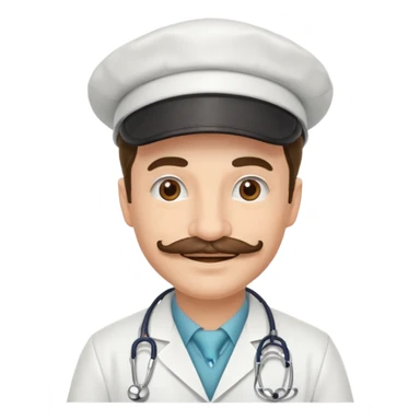 mustached doctor with hat sticker