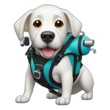 dog scuba diving sticker