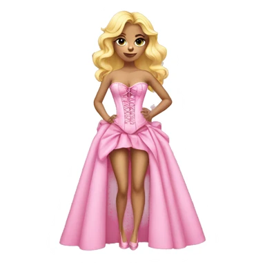 Blonde girl in pink corset dress sticker