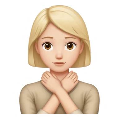 Crossing your hands and holding your necm sticker