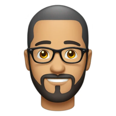 Bald latino 30 somethings with round glasses and beard sticker