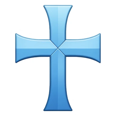 Make exactly as the cross is. Make the blue a little darker. ☩ The emoji is for X. the blue is for the box, the cross must be white sticker
